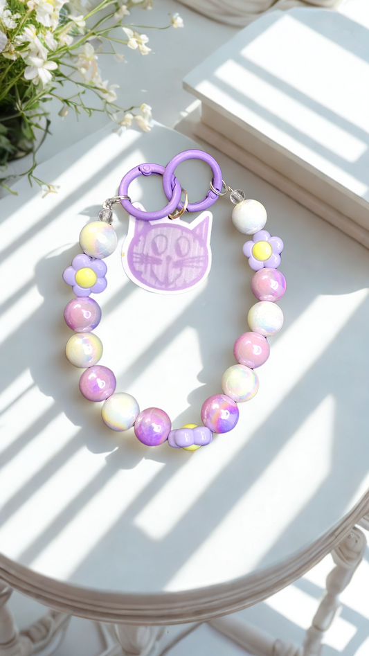 Lilac Neko Phone Charm