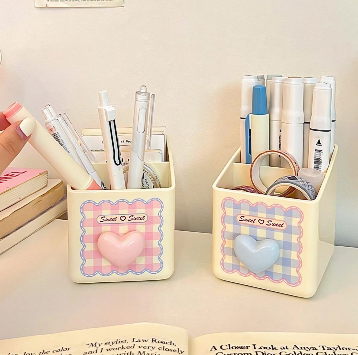 Pastel Heart Pen Stand